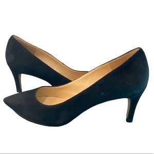 Talbots sz 7 black suede pointy toe heels